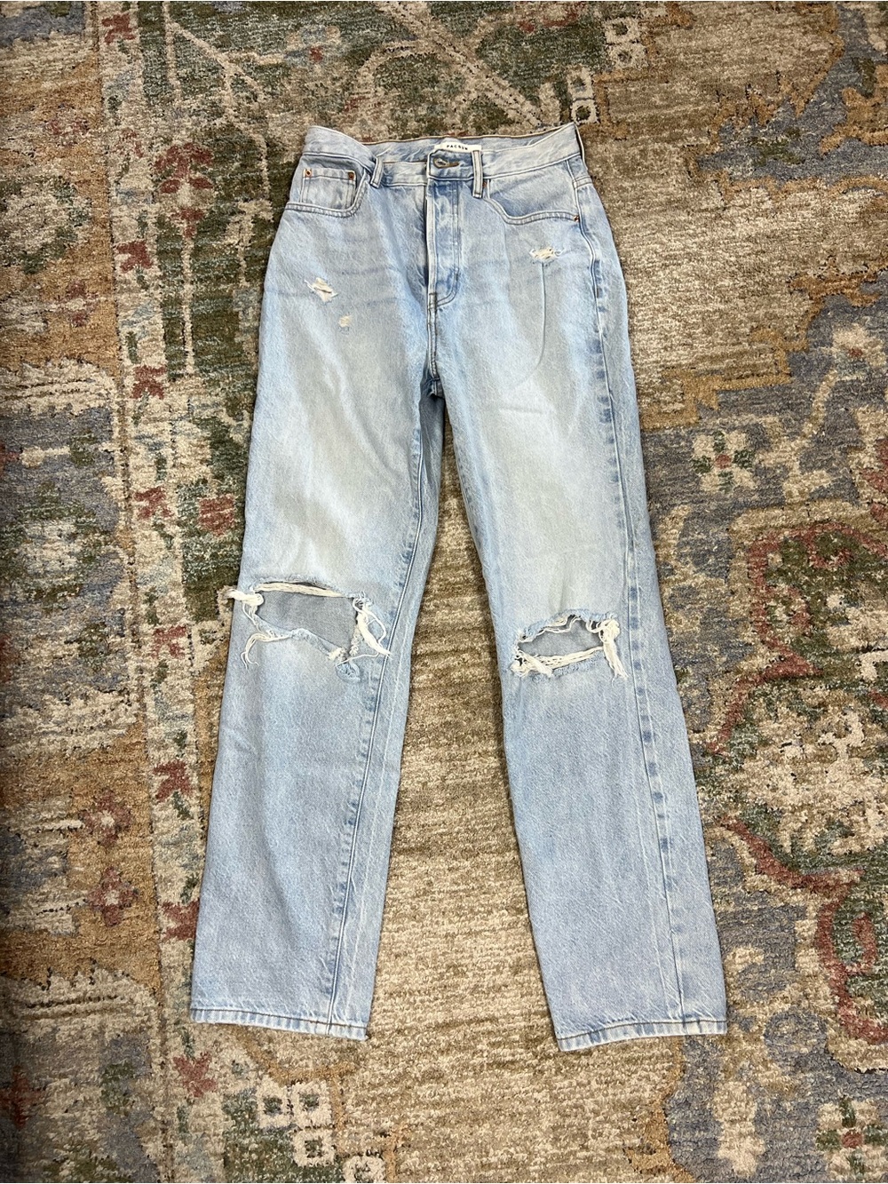 PacSun Light Blue Straight Leg Ripped Jeans